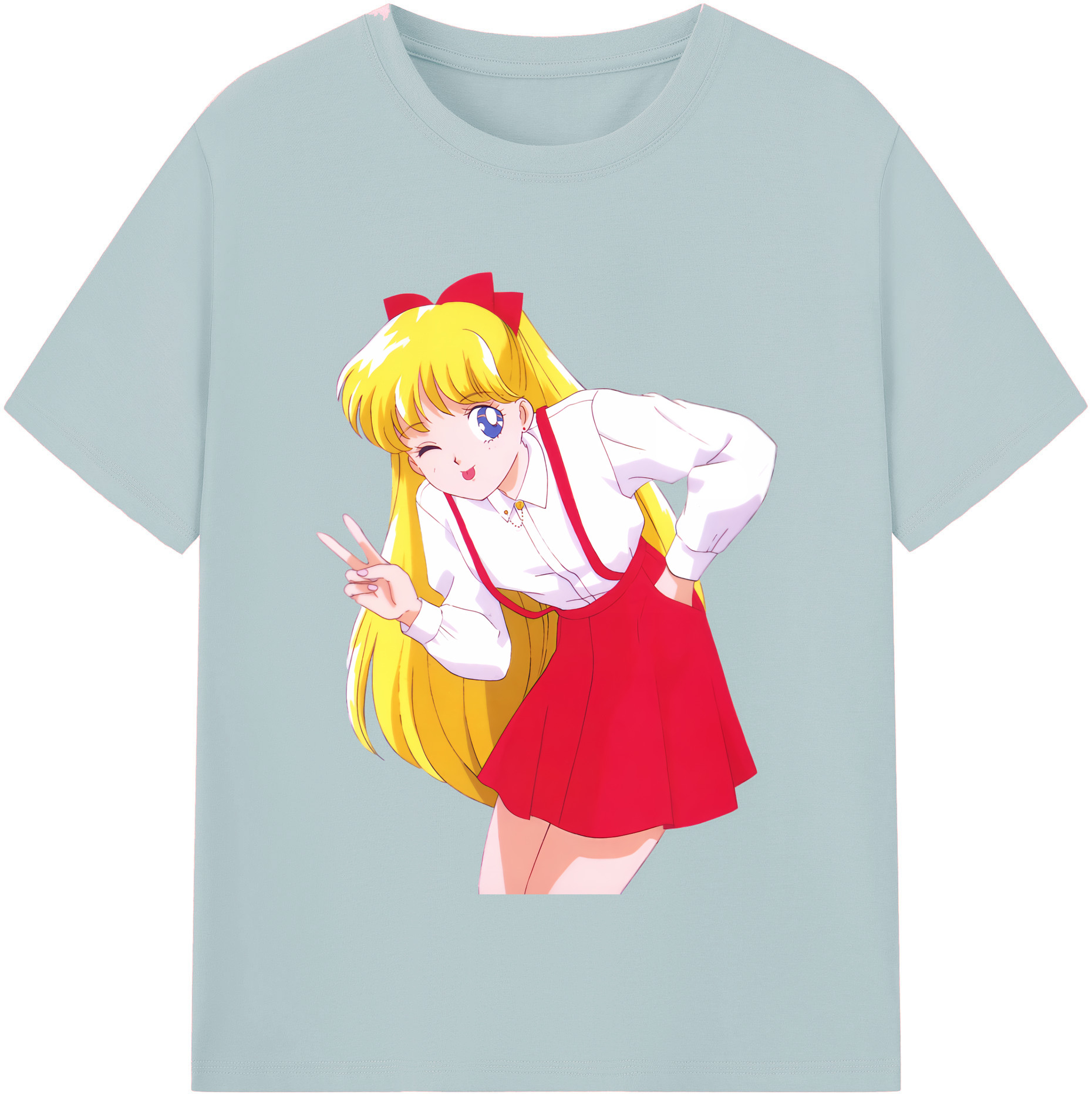 （画像用） 美少女戦士セーラームーン 愛野 美奈子 あいの みなこ Sailor Moon Aino Minako 綿100％半袖Tシャツ（フロントプリント）